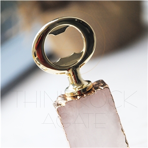 Pink Semiprecious Stone,Crystal Beer Bottle Opener