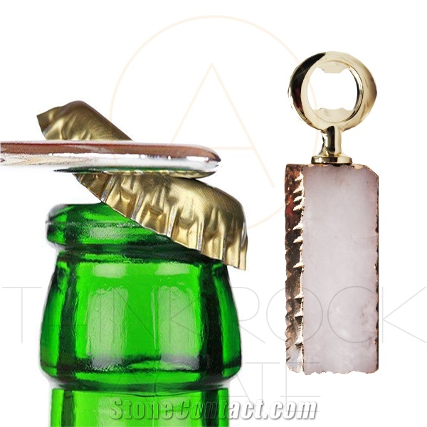 Pink Semiprecious Stone,Crystal Beer Bottle Opener
