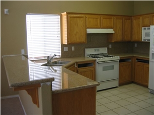 Prefab Sunset Gold Granite Kitchen Counter Tops