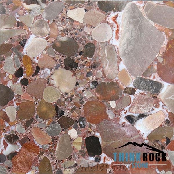 Rain Pebble, Rosso Marinace Stone Table Tops