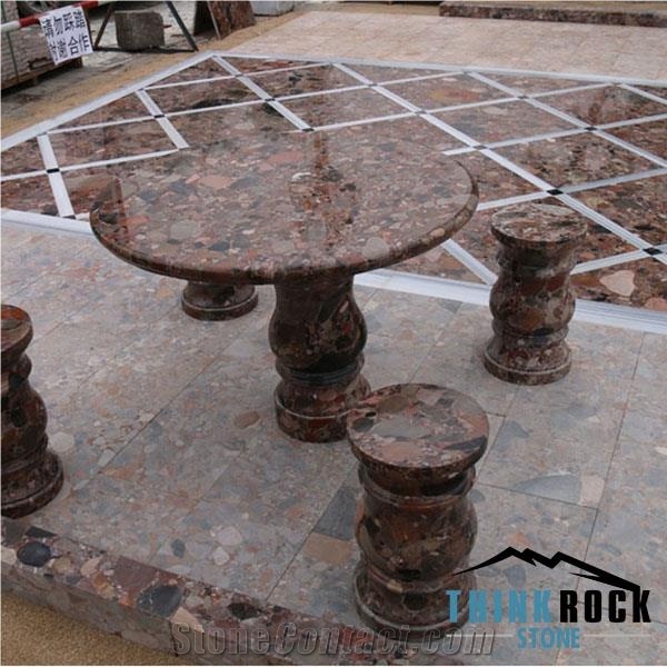 Rain Pebble, Rosso Marinace Stone Table Tops
