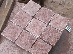 Red Porphyry Shouning Red Cube Stone Pavers Cut