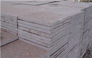 Red Porphyry Shouning Red Cube Stone Pavers Cut