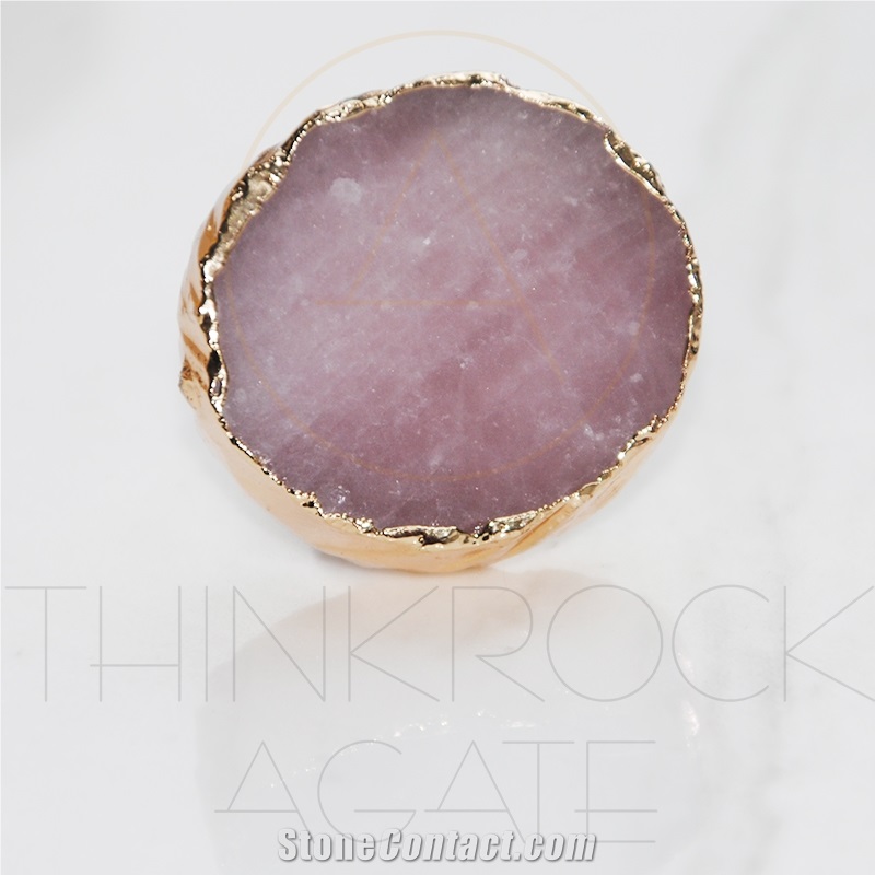 Semiprecious Crystal Pink for Wardrobe Handle Type
