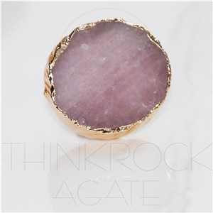 Semiprecious Crystal Pink for Wardrobe Handle Type
