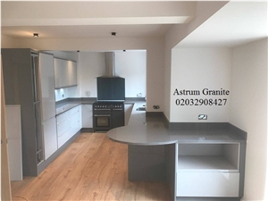Grey Mirror Quartz Kitchen Worktop