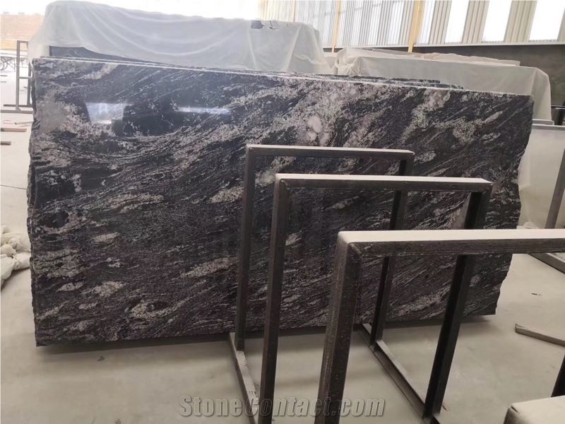 China Colombo Juparana Symphony Black Granite Slab
