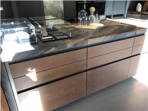Leather Surface Elegant Brown Quartzite Countertop