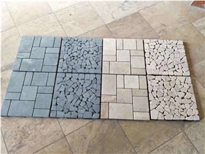 Natural French Pattern Slate Mosaic Medallions