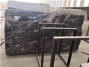 New China Juparana Silver River Black Granite Slab