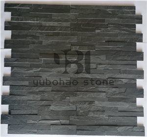 P018 Black Slate Cultured Stone, Thin Stone Veneer