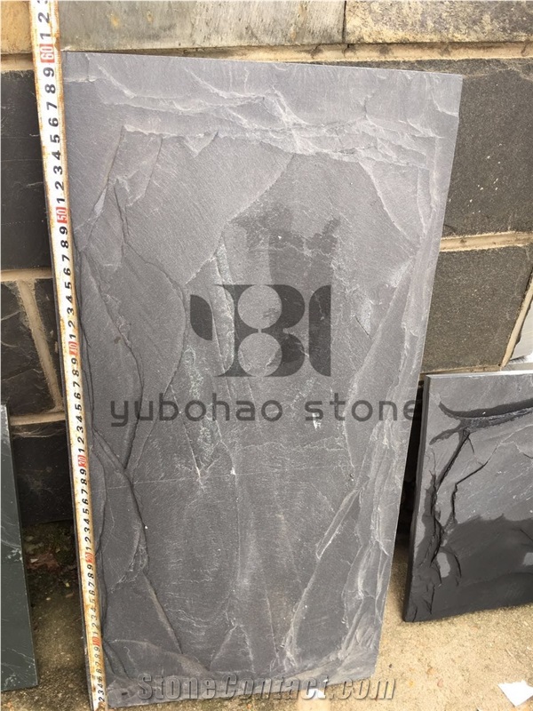 P018 Black Slate Cultured Stone, Thin Stone Veneer
