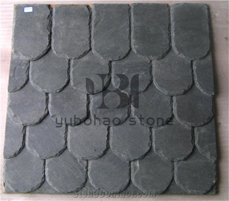 P018 Black Wall Cladding Slate,Ashlar Natural Tile