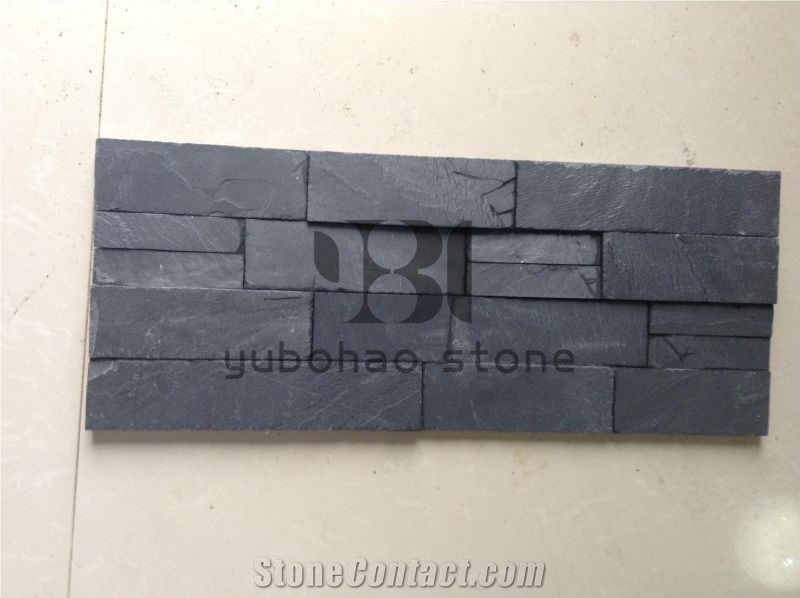 P018 Black Wall Cladding Slate, Faux Stone Panels