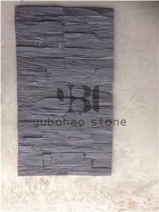 P018 Black Wall Cladding Slate, Thin Stone Veneer