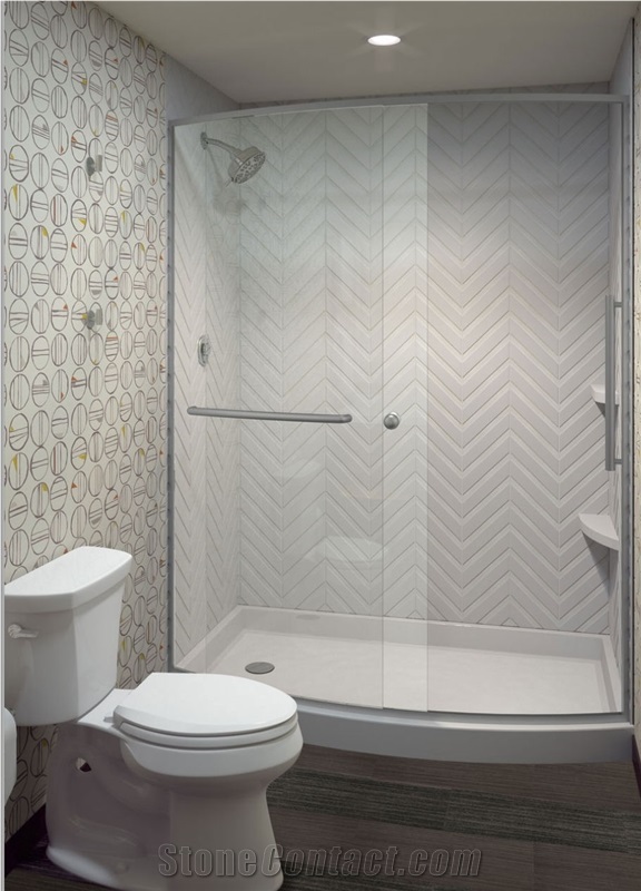 3"X8" Chevron Pattern Shower Surround Panels