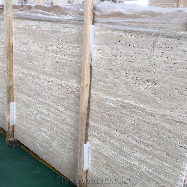 Antique Finish Light Cream Travertine Slabs