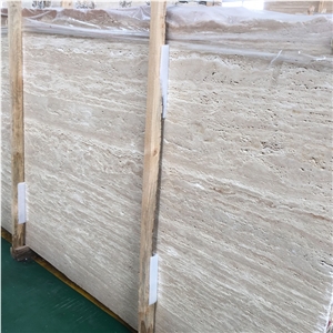 Antique Finish Light Cream Travertine Slabs