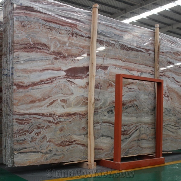 Arabescato Orobico Rosso Marble Slab