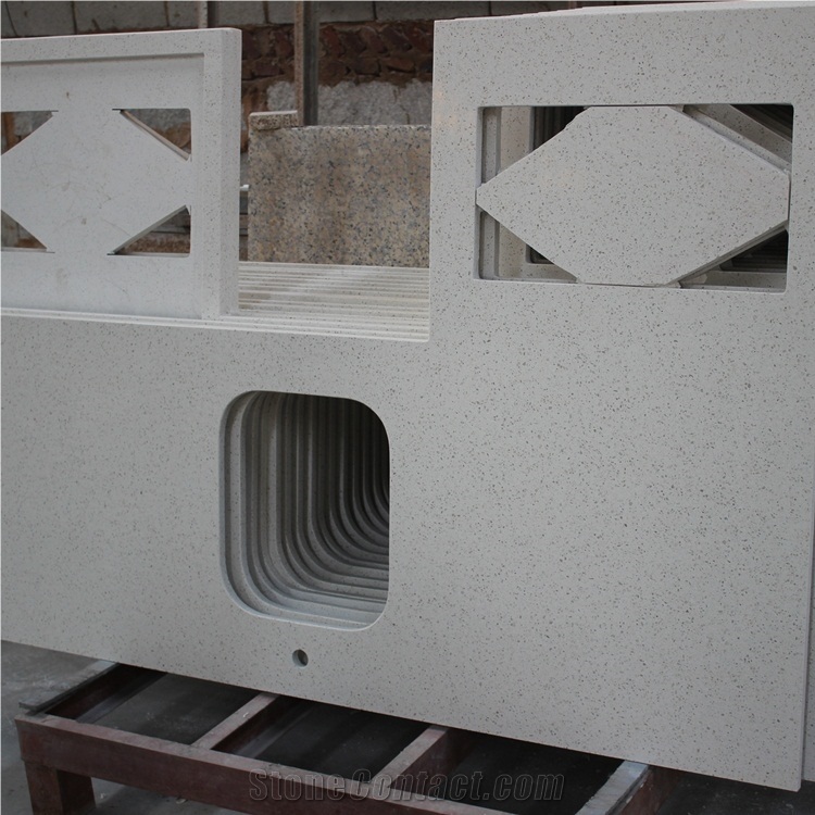 Artificial Stone Jade Spot White Quartz Countertop
