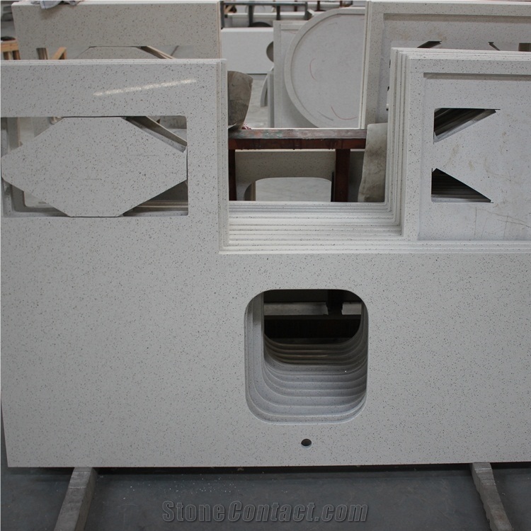 Artificial Stone Jade Spot White Quartz Countertop