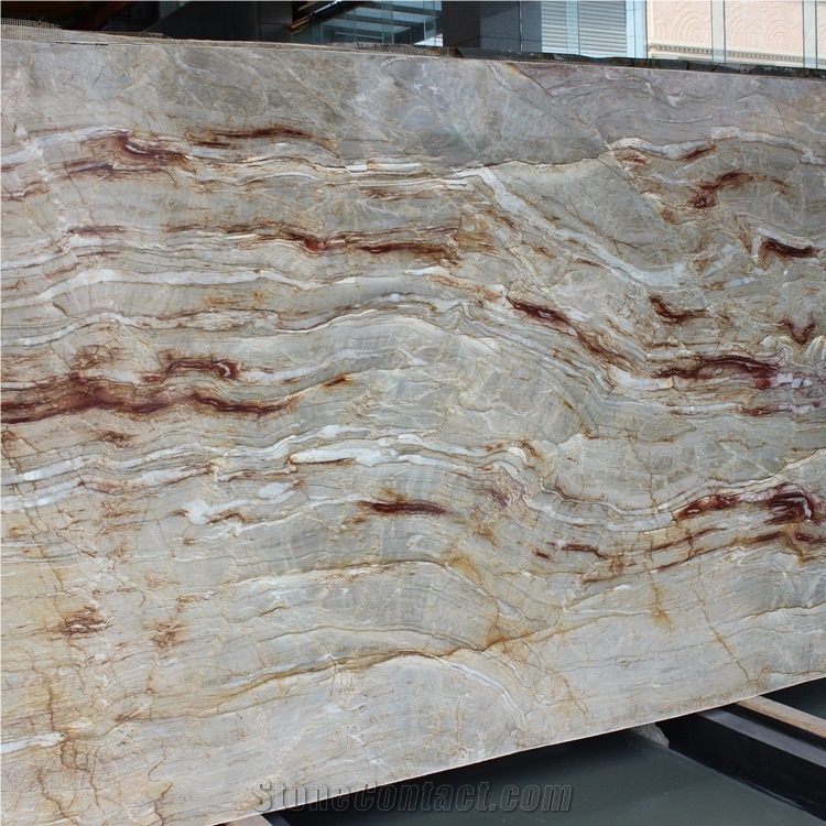 Beige Color Nacarado Quartzite Slabs