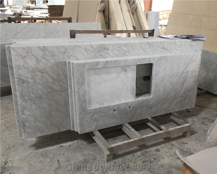 Bianco Carrara White Marble Vanity Top