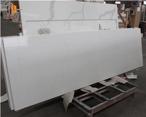 Carrara Marble Look Quartz Kitchen Countertops