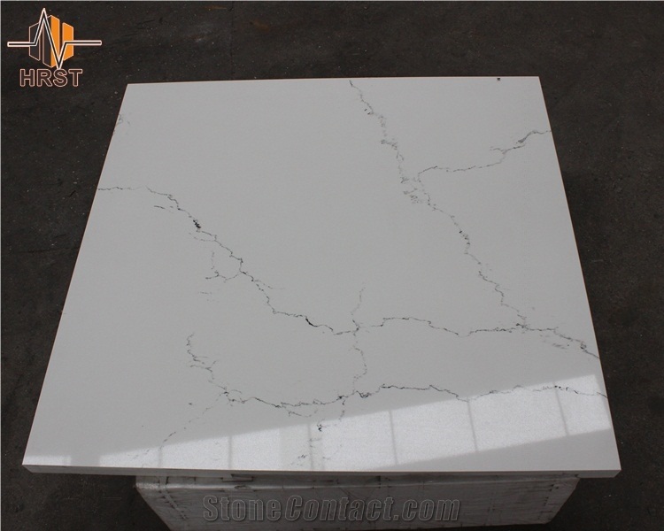 Carrara Marble Look Quartz Kitchen Countertops