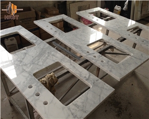Carrara White Marble Bathroom Countertop