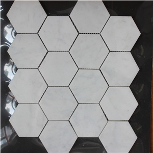 Carrara White Marble Hexagon Mosaic Tile Carrara White Marble Hexagon Mosaic Tile