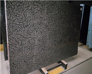 China Black Turtle Venato Marble Slab