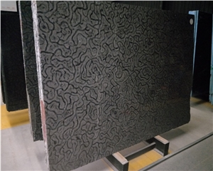 China Black Turtle Venato Marble Slab