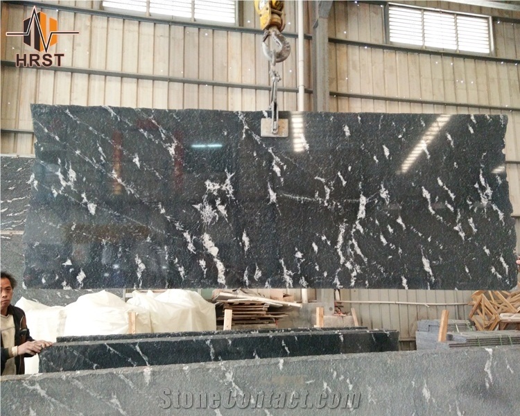 Chinese Cheap Black Grey Mist Granite Slab