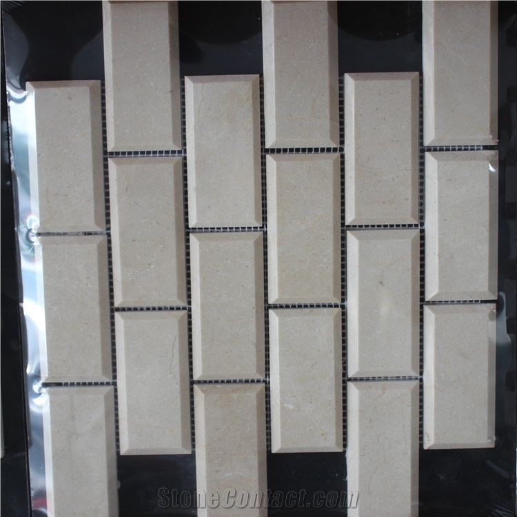 Crema Marfil Brick Mosaic Marble Tiles