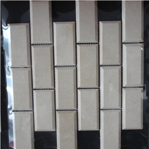 Crema Marfil Brick Mosaic Marble Tiles