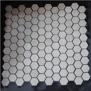 Crema Marfil Hexagon Marble Mosaic