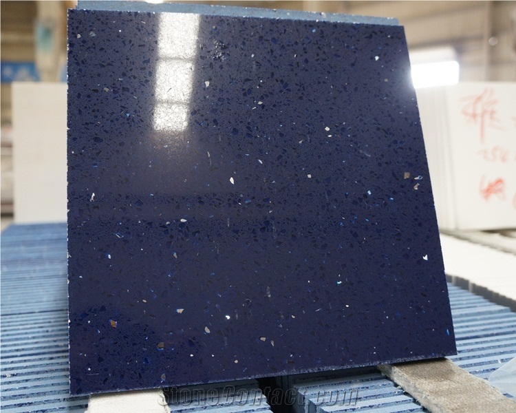 Crystal Dark Blue Quartz Slabs