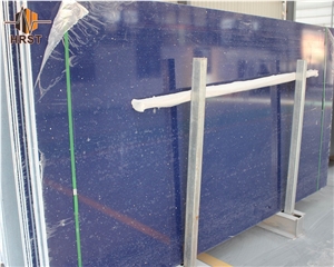 Crystal Dark Blue Quartz Slabs