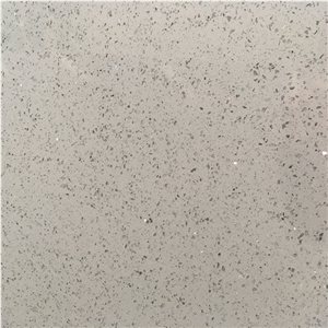 Crystal Light Grey Mirror Fleck Quartz Stone Slabs