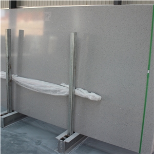 Crystal Light Grey Mirror Fleck Quartz Stone Slabs