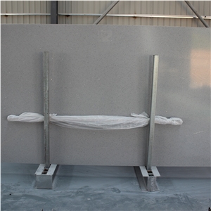 Crystal Light Grey Mirror Fleck Quartz Stone Slabs
