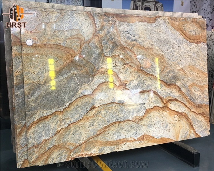 Exotic Stone Golden Lightning Granite Slab