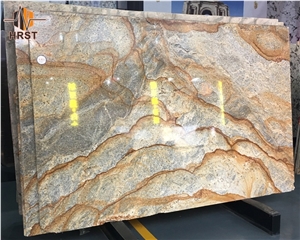Exotic Stone Golden Lightning Granite Slab