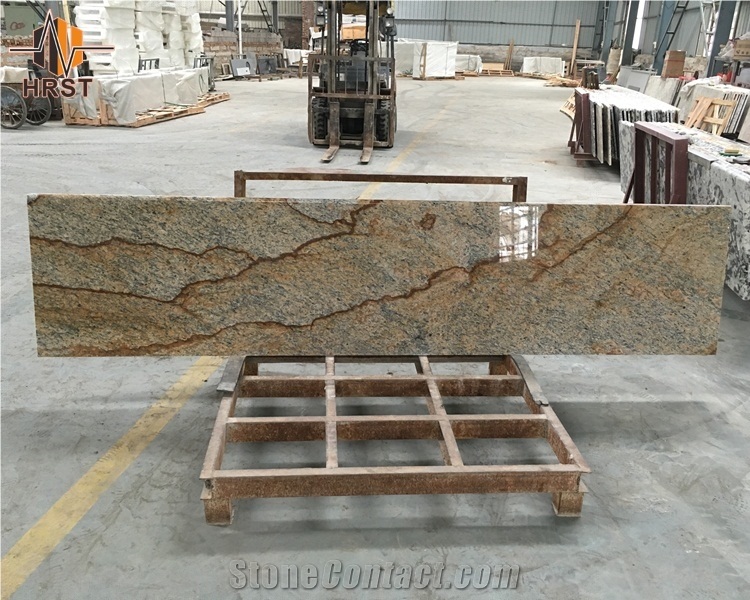 Exotic Stone Golden Lightning Granite Slab