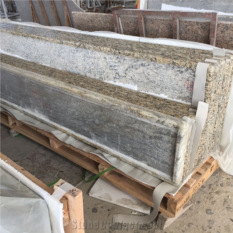 Giallo Santa Cecilia Dark Granite Countertops