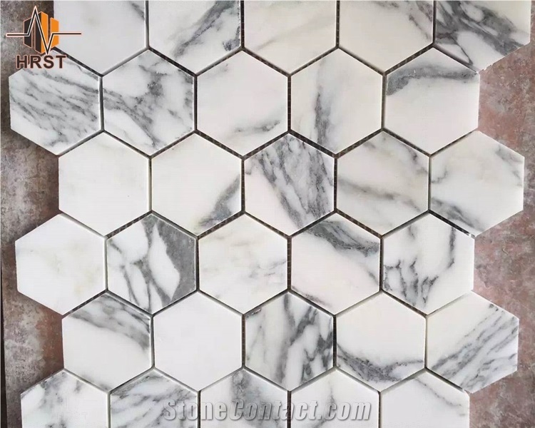 Hot Sell Polished Hexagon Mosaic Marble Tile