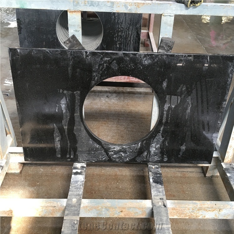 India Black Nero Assoluto Granite Vanity Tops