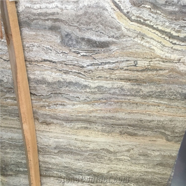Iran Light Silver Travertine Slabs