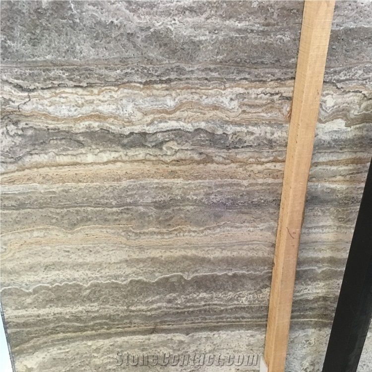 Iran Light Silver Travertine Slabs